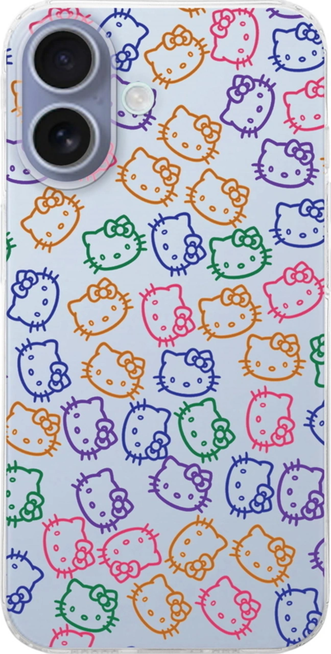 Apple Uyumlu iPhone 17 İle Hello Kitty Baskılı Tasarım Şeffaf Silikon Kılıf
