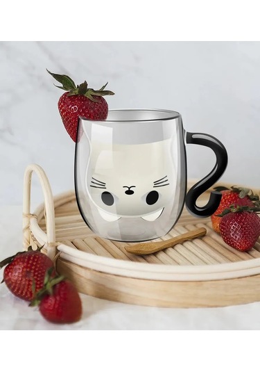 Conflate Çift Tabaklı Kedi Kupa 250 Ml 203069945 Siyah