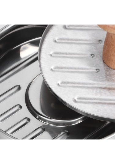 Shineyee 304 Paslanmaz Çelik Hamburger Pressi - Anti Yapışkan, Ergonomik Kolu, Tam Dışavurma, Ev Ve Restoran Mutfak Aleti Diğer