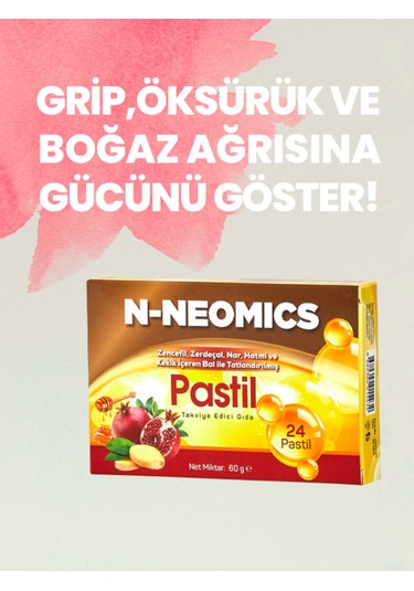 N-Neomics Bitkisel Ekstreler İçeren Pastil 24 Pastil