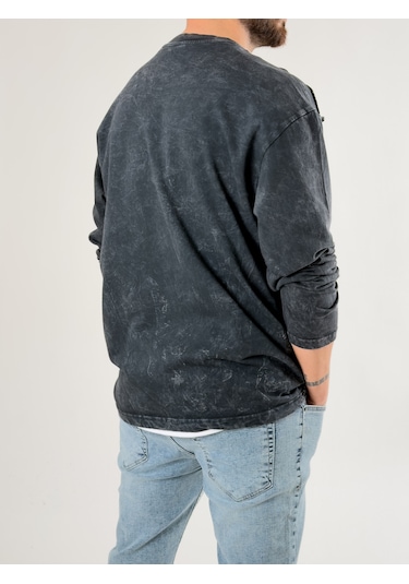 Cocopelli Street Yıkamalı Antrasit Tasarım Erkek Sweatshirt Coc2719 Antrasit