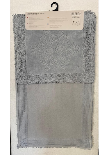 Pamuk Makarna Tufting 2'li Klozet Takımı , Banyo Seti , Damask, G