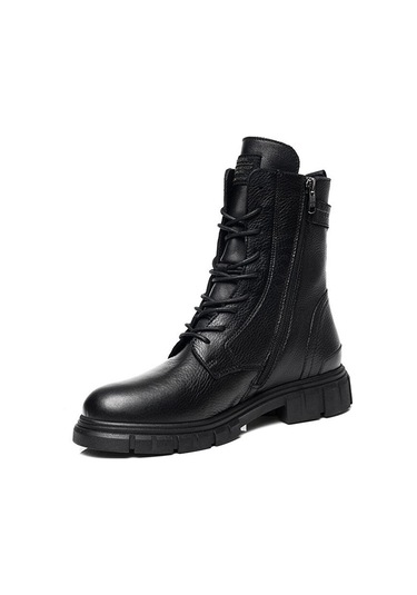 Greyder 32720 Kadın Siyah Hakiki Deri Military Bot -168-siyah Siyah