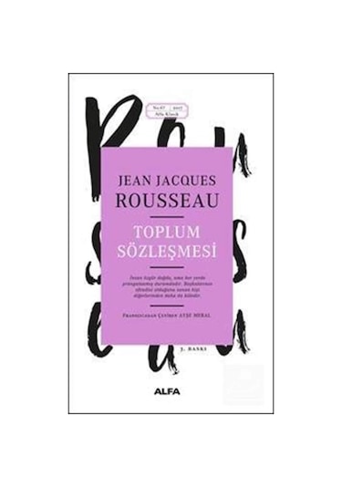 Toplum Sözleşmesi - Jean - Jacques Rousseau - Alfa Yayıncılık