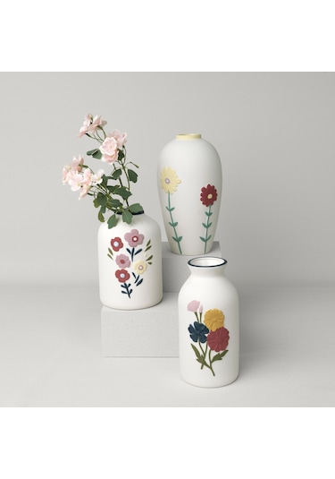 Linens Liva 14x15x27 Cm Vazo Beyaz Beyaz