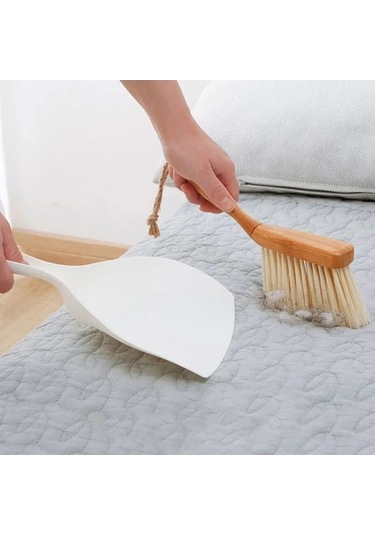 Novahub Ergobroom 13bc2000555 Pratik Temizlik Seti - Bambu Saplı Süpürge Ve Faraş, Kırmızı Versiyon