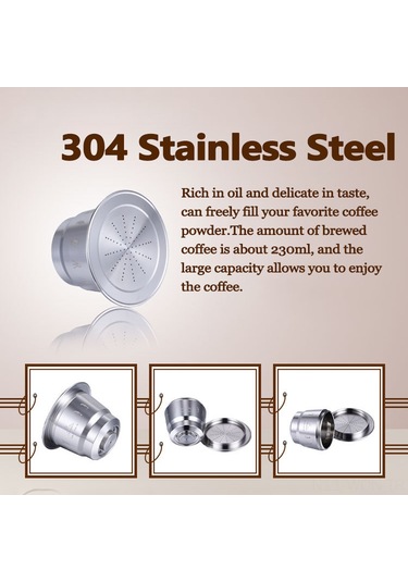 Neevoyu Nespresso U Citiz Pixie Uyumlu 3.5g Kapasiteli Paslanmaz Çelik Tekrarlı Kullanım Kahve Kapsülü Filtre Bardak Hxnes-5 Diğer