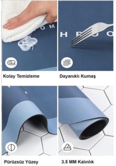 Periboia Süper Emıcı Banyo Paspası Çok Renkli