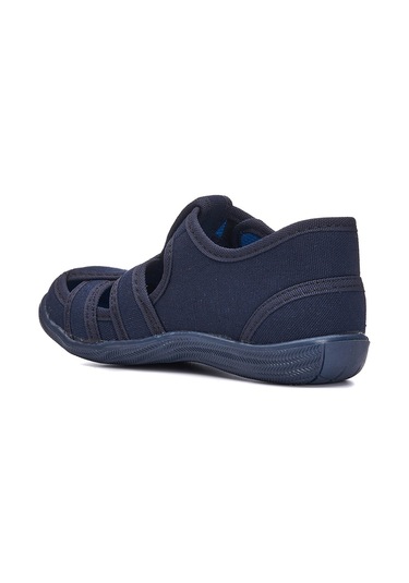 Nstil Günlük Unisex Çocuk Sandalet Esnek Kaymaz Taban Keten Cırtlı Yazlık Ev Okul Kreş Ayakkabı 143 Lacivert