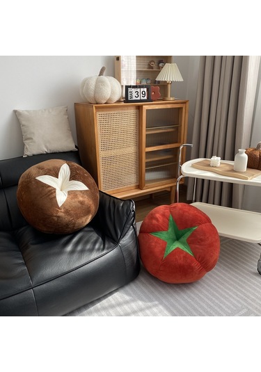 Yaozixa Yuvarlak Domates Şekilli Kalın Futon Yastık - Pencere Kenarı Ve Tatami İçin Konforlu Oturma Pedi Sarı