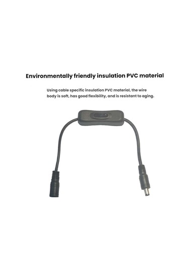 Sones 2 Adet 5,5x2,1 Mm Erkek Dişi Bağlantı Kablosu Dc Anahtar Kablosu 304 Anahtar Güç Kablosu Siyah