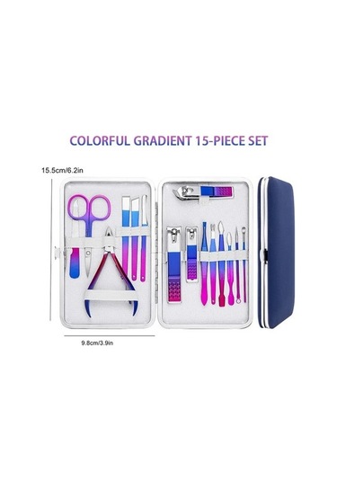 Venturemart 7/10/12/15 Adet Paslanmaz Çelik Manikür Kiti - Tırnak Clippers Set - Profesyonel Bakım Aracı - Seyahat Kı