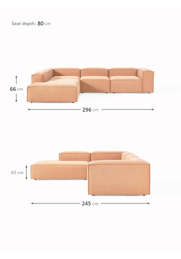 Most Mollis Pro 4 Modül Sol Köşe Koltuk Takımı Kiremit Keten Kuma