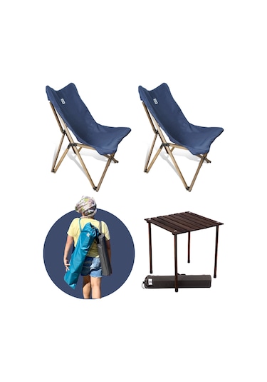 Bag The Joy Ahşap Masa Sandalye Seti Antrasit-lacivert-50 50 50cm Kahverengi - Lacivert