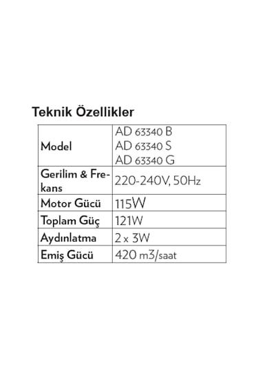 Vestel AD-63340 G Ankastre Davlumbaz