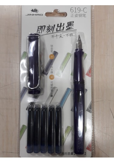 Jinhao Dolma Kalem Opak Ef 0,38 Uç+5 Kartuş - Renk Seçenekli- Opak Elma Yeşili