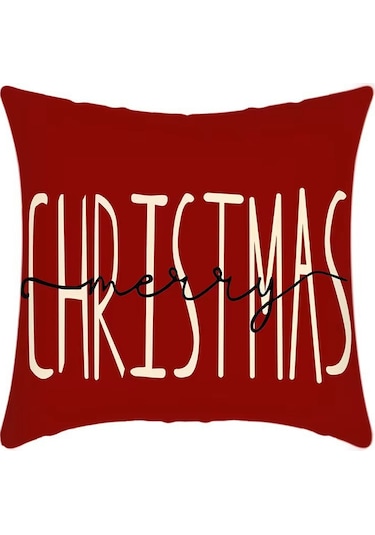 Cartoon Hand-painted Style Christmas Decorative Pillow No.43 Ekru