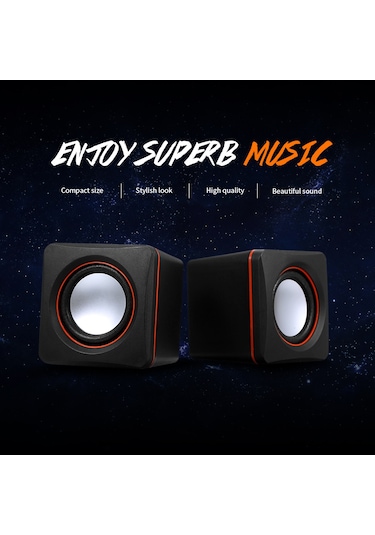 Springsun Masaüstü Bilgisayar Mini Hoparlörü - Kablolu 3.5mm Sesli Alt Sesli, Taşınabilir Ev/ofis Ses Sistemi