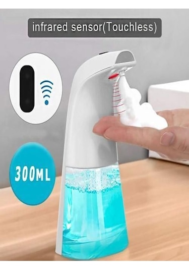 Sensorlu Usb Şarjlı Sıvı Sabunluk Kopuk Verici 21x5x10cm 300ml