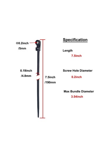 Vida Delikli Plastik Bağlar 100 Paket 7.5 İnç Montaj Kafası Elektrik Zip Bağları 50 Lbs, Uv Siyah