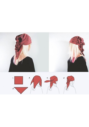 Herşey Nota Kırmızı Atatürk Silüetli Ve Imzalı Pamuk Kumaş Fular Çok Renkli