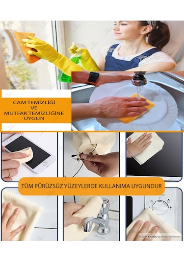 Büyük Boy 1 Adet 50x70cm Taba Güderi Bezi, Premium Kurulama, Oto Yıkama Bezi, Mikrofiber Bez Çok Renkli