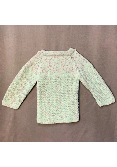 Uretti - Kadir 7704 - El Örgüsü Ebruli Yün Kız Bebek Hırkası - 12 / 18 Ay Çok Renkli