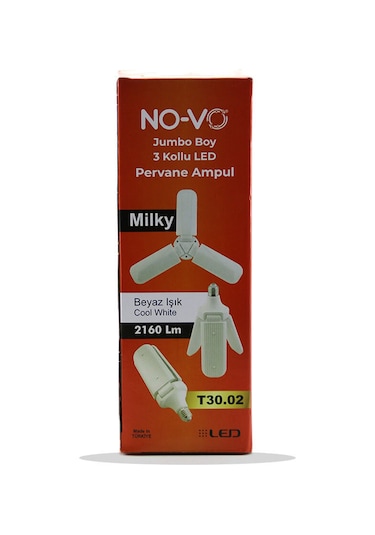 3 Kollu Pervane Modeli Beyaz Led Lamba Ampul 24w - E27 5570 Diğer