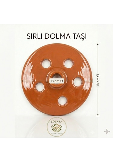 Güveç Dolma Sarma Taşı Kapağı Sırlı Çömlek 18 Cm Çok Renkli