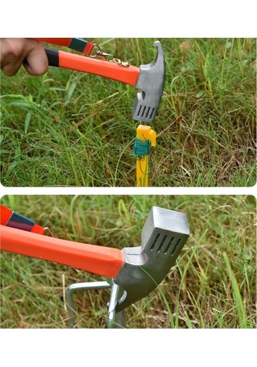 Pazly Ve Taşıma Saplı, Pratik, Lastik Kemerli Kazıkları Kamp İçin Geeroyoo Dayanıklı Çelik Çekici Çadır - Mc