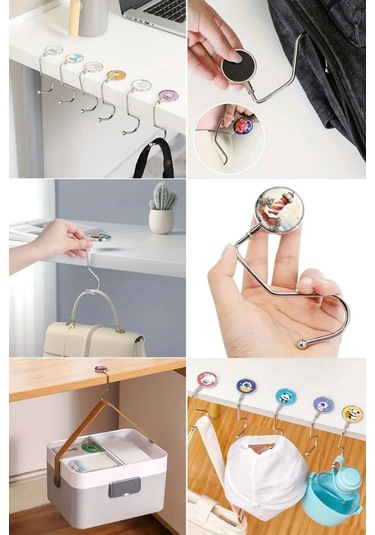 İpek Yıldızı Masaya Takılabilen Çanta Askısı Çanta Tipi Pratik Metal Çanta Kanca Karışık