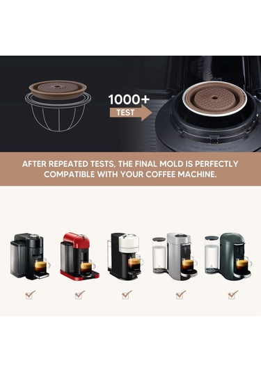 Ximistore9 2'li Yeniden Kullanılabilir Silikon Kapsül Kapağı Vertuo/vertuoline İçin - Kaşık Ve Fırça Dahil Siyah, Kahverengi