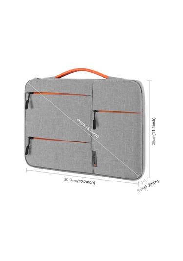 15 İnç Evrensel İş Dizüstü Bilgisayar Çantası Su Geçirmez Çok Katmanlı Koruma Pu Sapı Gri