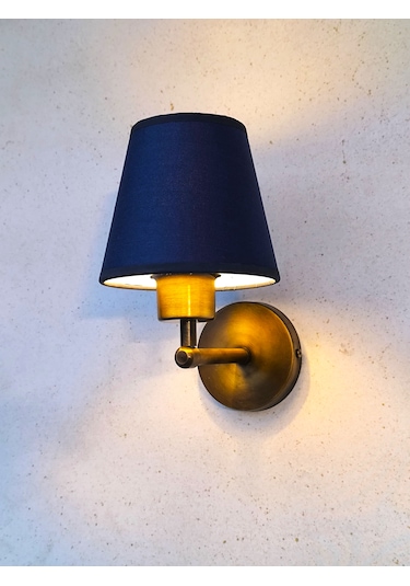 Shimmer Duvar Apliği Eskitme Gold Koyu Mavi Başlıklı Koyu Mavi