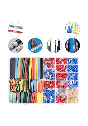 Isıyla Daralan Renkli Makaron + Kablo Pabuç Seti 678'li Paket