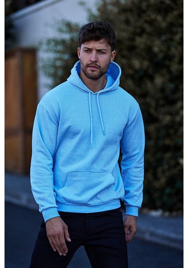 Unisex 2ip Şardonlu Denim Core Baskılı Sax Oversize Sweatshirt Saxcore12