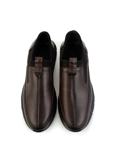 Kahve Hakiki Deri Erkek Casual Ayakkabı E01958156843 Kahve