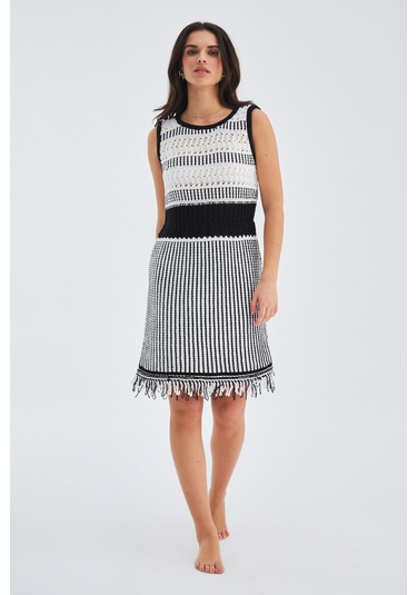 Peraluna KİYO DRESS Kolsuz Pamuklu Diz Hizası Yazlık Kadın Elbise