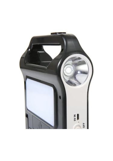 Techtic Kamp Lambası Solar El Feneri Güneş Enerjili Kamp Feneri Siyah