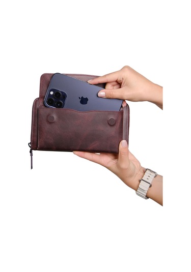 Mft Leather Hakiki Deri Unisex El Çantası Canelia 1310 Tiguan Bordo