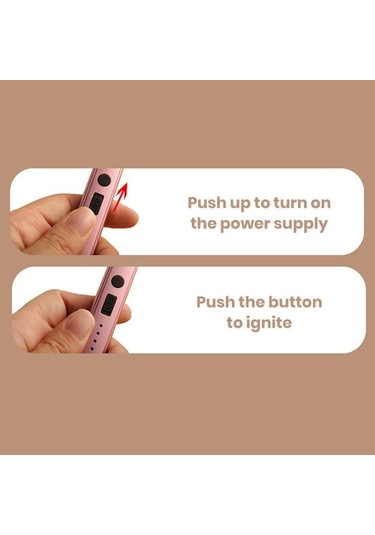 Gül Altın Elektrikli Şarj Edilebilir Ateşleyici Rüzgar Geçirmez Kompakt Boyut Taşınabilir Barbekü Soba Ateşleyici Kamp Aksesuarları Altın - Pembe