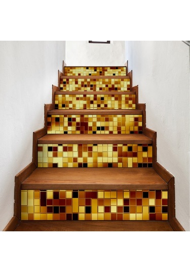 Geekyou 6 Adet Pvc Merdiven Sticker, 100x18 Cm, Anti-bakteriyel, Nem Koruyucu, Kolay Kurulum, Ev Dekorasyonu, Kesilebilir - Lt6p004 Model 4 Diğer