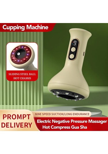 Elektrikli Sıcak Taş Masaj Sıcak Yakı Guasha Aracı Kablosuz Bej