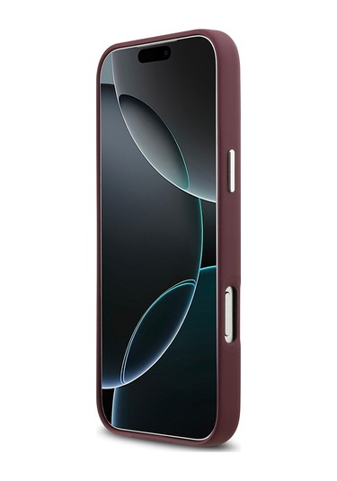 İphone 17 Pro Max Uyumlu Kılıf Bmw Lisanslı M-safeli Metal Logolu Tam Kaplama Deri Kapak Kırmızı Kirmizi