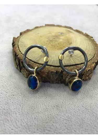 Okyanus Sedefi Taşlı Gümüş Küpe 925 Ayar N11.72972