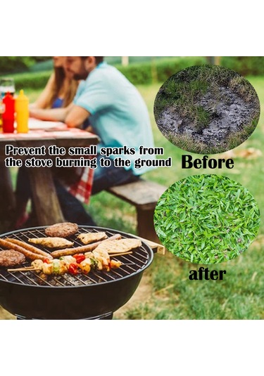 Alev Geçirmez Soba Matı Yuvarlak Yırtılmaya Dayanıklı Isıya Dayanıklı Gümüş