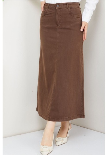 Ara Boy Likralı Gabardin Etek Kahverengi