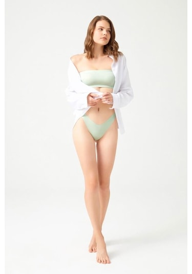 Cottonhill Straplez Crop Top Büstiyer Mint Yeşili Mint Yeşili
