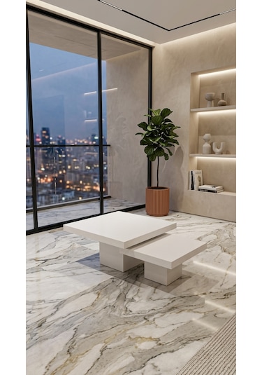 Most Marmoris %100 Mdf Orta Sehpa Set Evinize Teslim Aytaşı