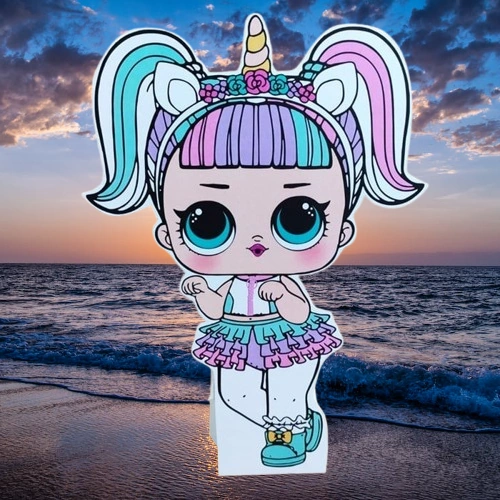 Ayaklı Pano Lol Bebek Unicorn Temalı 50x30 Cm Doğum Günü Masa Dekoru Oda Süsü Diğer